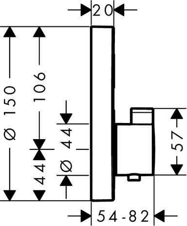 Set de finition pour mitigeur thermostatique ShowerSelect S encastré avec 1 sortie réf. 15744000