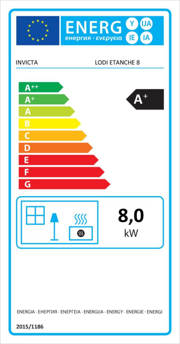 Poêle à granulés LODI 8 WIFI étanche  acier noir 8 kw réservoir 16,5 kg Réf: P941984