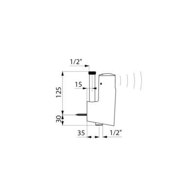 Urinoir TEMPOMATIC 4 M1/2" en ligne à pile 6V écart. 35 Réf. 479410"