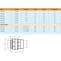 Raccord union 116 femelle 34-26x34 Iso série fer 561345