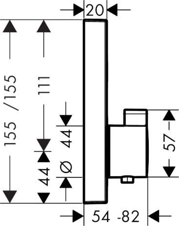 Set de finition pour mitigeur thermostatique ShowerSelect encastré avec 1 sortie réf. 15762000