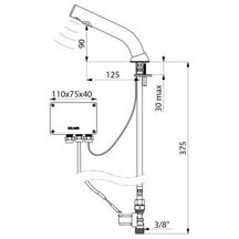 Robinet lavabo BINOPTIC électronique M3/8"  H. 90 mm sur secteur 230/12V Noir mat Réf. 378035