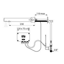 Mitigeur lavabo BINOPTIC MIX électonique M3/8"  L. 230 mm  TC 110 secteur 230/12V Noir mat Réf. 379MCHB