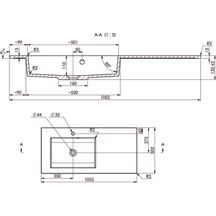 Plan synthèse Alterna Plénitude 105 cm vasque à G profondeur 50 cm