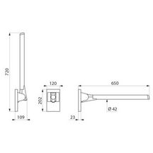 Barre rabattable Be-Line Ø42 L.650 aluminium blanc Réf.511960W