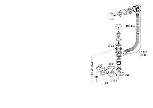 Turbobain siphon 207 clapet 70 NF TBR07 réf. 0203577