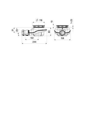 Bonde siphoïde receveur de douche Turboflow 2 - Ø 90 mm Réf. 0205701