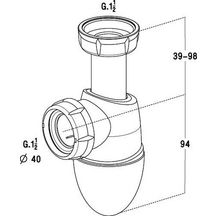 Siphon évier réglable en hauteur EASYPHON rèf. 0224286