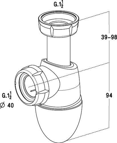 Siphon évier réglable en hauteur EASYPHON rèf. 0224286