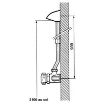 Mitigeur ALPA pomme de douche fixe avec boutons noir et raccords réf. 35813