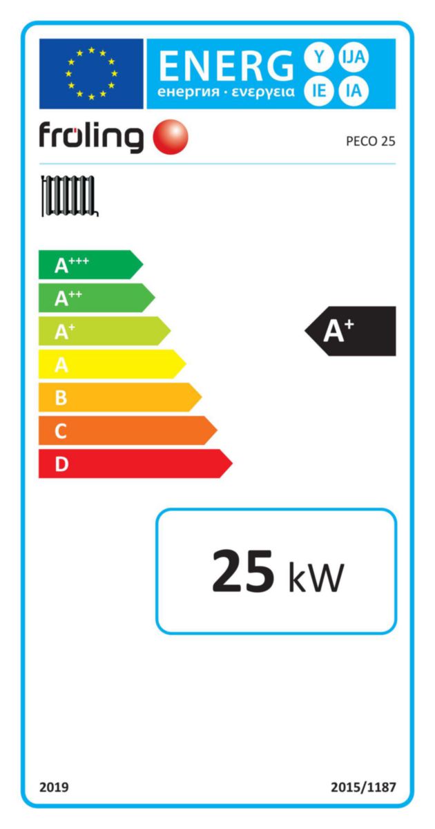 Chaudière à granulés PECO 25 avec flexible d'aspiration 12,5 m silo textile de type 20 Réf. PE25SAF20