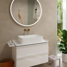 hansgrohe Tecturis S Mitigeur de lavabo encastré mural, bec 16.5 cm, bonde à écoulement libre, Bronze brossé