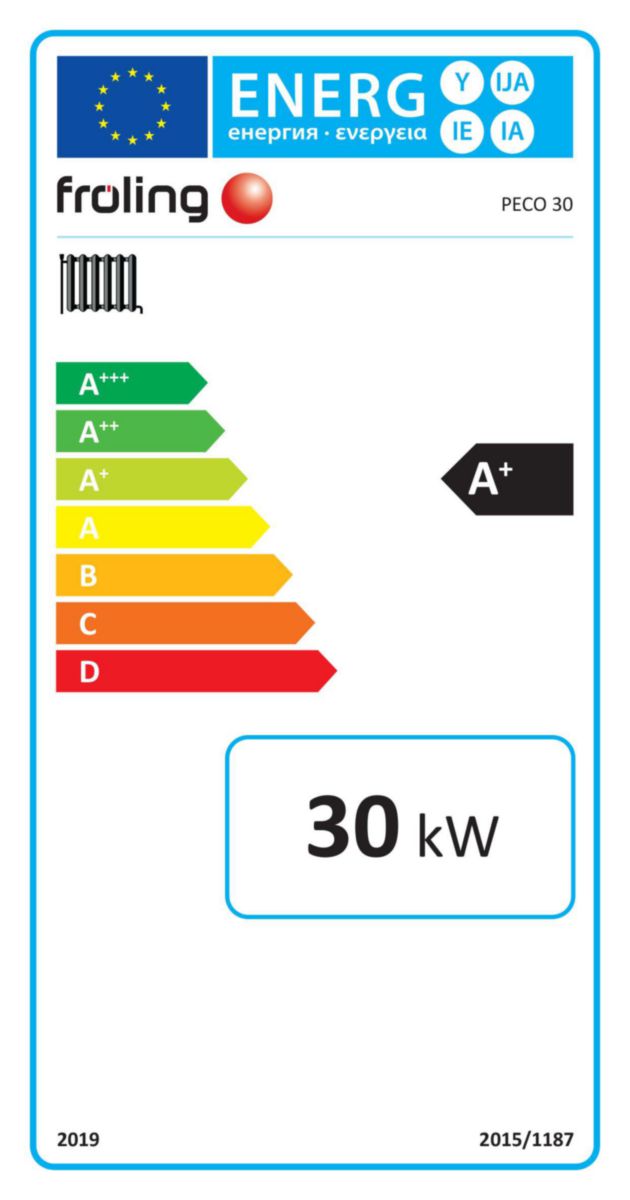 Chaudière à granulés PECO 30 avec flexible d'aspiration 12,5 m silo textile de type 20 Réf. PE30SAF20