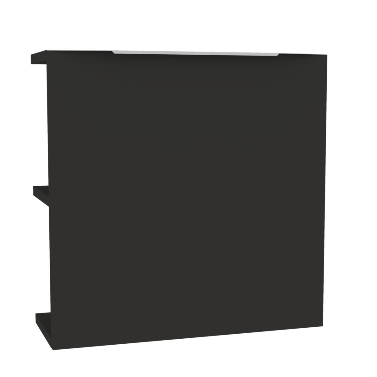 Lave mains Alterna Plénitude longueur 55cm avec rangement tablette latéral profondeur 22cm Noir mat version droite