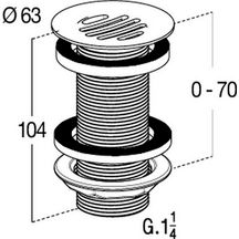 Bonde laiton grille design hauteur 100 mm Réf 501091