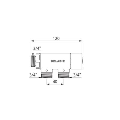 Mitigeur thermostatique PREMIX COMPACT M3/4" corps brut Réf. 733020