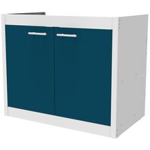 Meuble sous-évier (sans les portes) CLIPMETAL finition laqué Blanc Glacier 120 cm avec 1 étagère ABMV121Z00