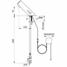 Mitigeur lavabo TEMPOMATIC MIX 5 électronique F3/8"  alimentation encastrée +rob. arrêt Chromé Réf. 499000