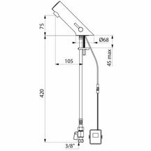 Mitigeur lavabo TEMPOMATIC MIX 5 électronique F3/8" à piles 6V + rob. arrêt Chromé Réf. 499006