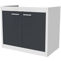 Meuble sous-évier (sans les portes) CLIPMETAL finition laqué Blanc Glacier 120 cm avec 1 étagère ABMV121Z00