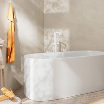 hansgrohe Tecturis S Mitigeur de baignoire encastré, sur pied, avec douchette, Blanc mat