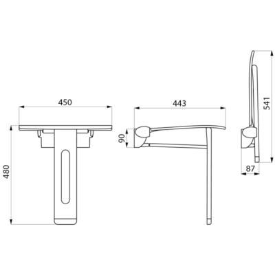 Siège de douche rabattable Be-Line Réf. 511930BK