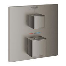 Mitigeur thermostatique 1 sortie avec vanne d'arrêt Grohtherm Cube Hard Graphite brossé Réf. 24153AL0