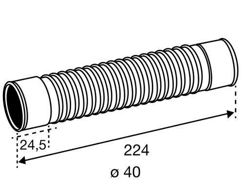 Manchette raccordement souple femelle-femelle diamètre 40mm longueur 224mm PVC Gris réf FLEXH