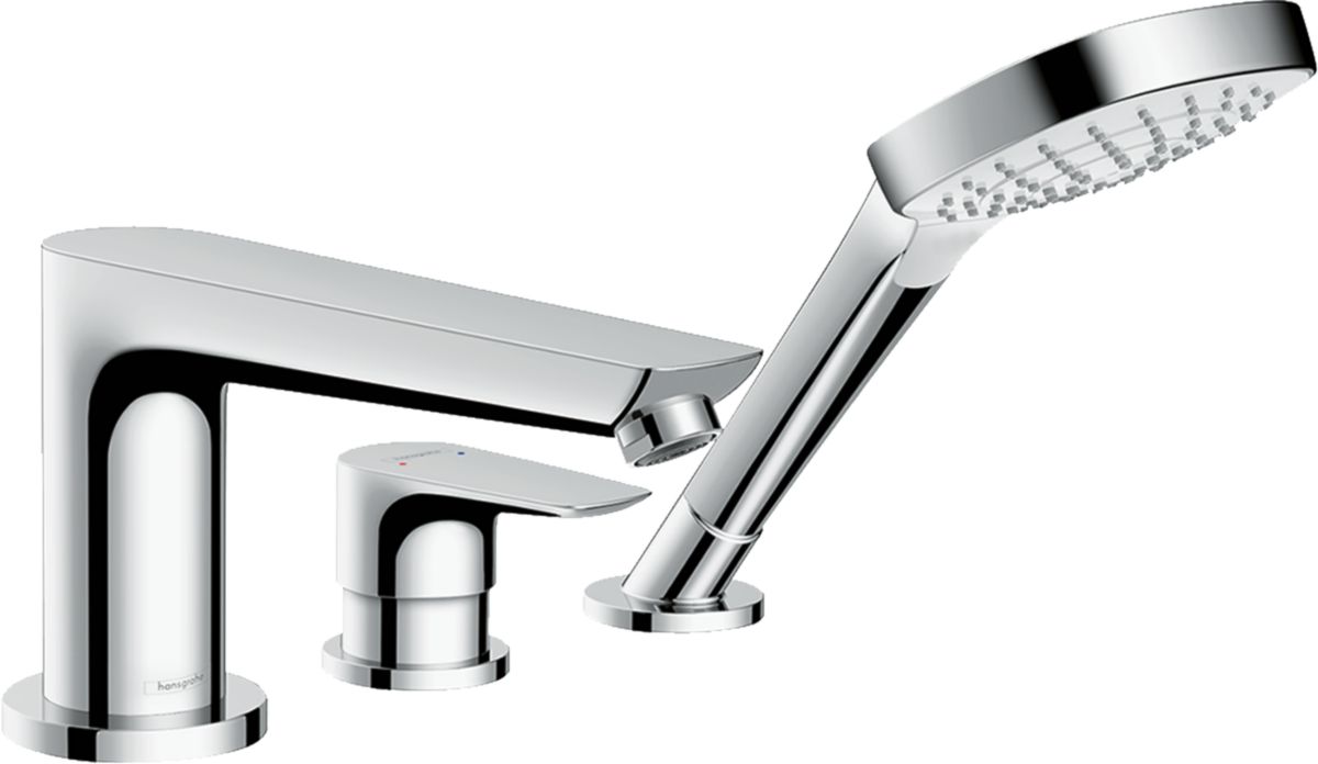 hansgrohe Talis E Talis E Set de finition mitigeur 3 trous pour montage sur bord de baignoire, Chrome