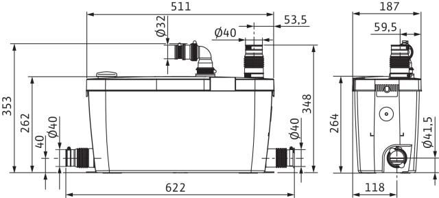 Accessoires pompes eaux froide HiDrainlift 3-37 Ref.4191680