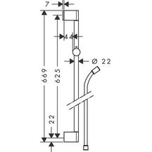 Barre de douche Unica'Croma 0,65 m, flexible Isiflex 1,60 m Réf.26503000