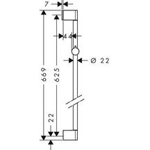 Barre de douche Unica'Croma 0,65 m sans flexible Réf. 26505000