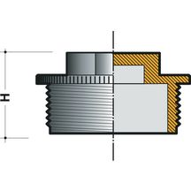 Bouchon pression fileté mâle 50x60 Réf. BFM63