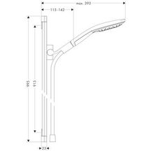 Set de douche Raindance Select S 150 3jet et Raindance Unica'S 0,90 m réf. 26626000