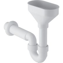 Siphon en tube coudé Geberit pour appareils, entonnoir oval, d50 mm, blanc alpin