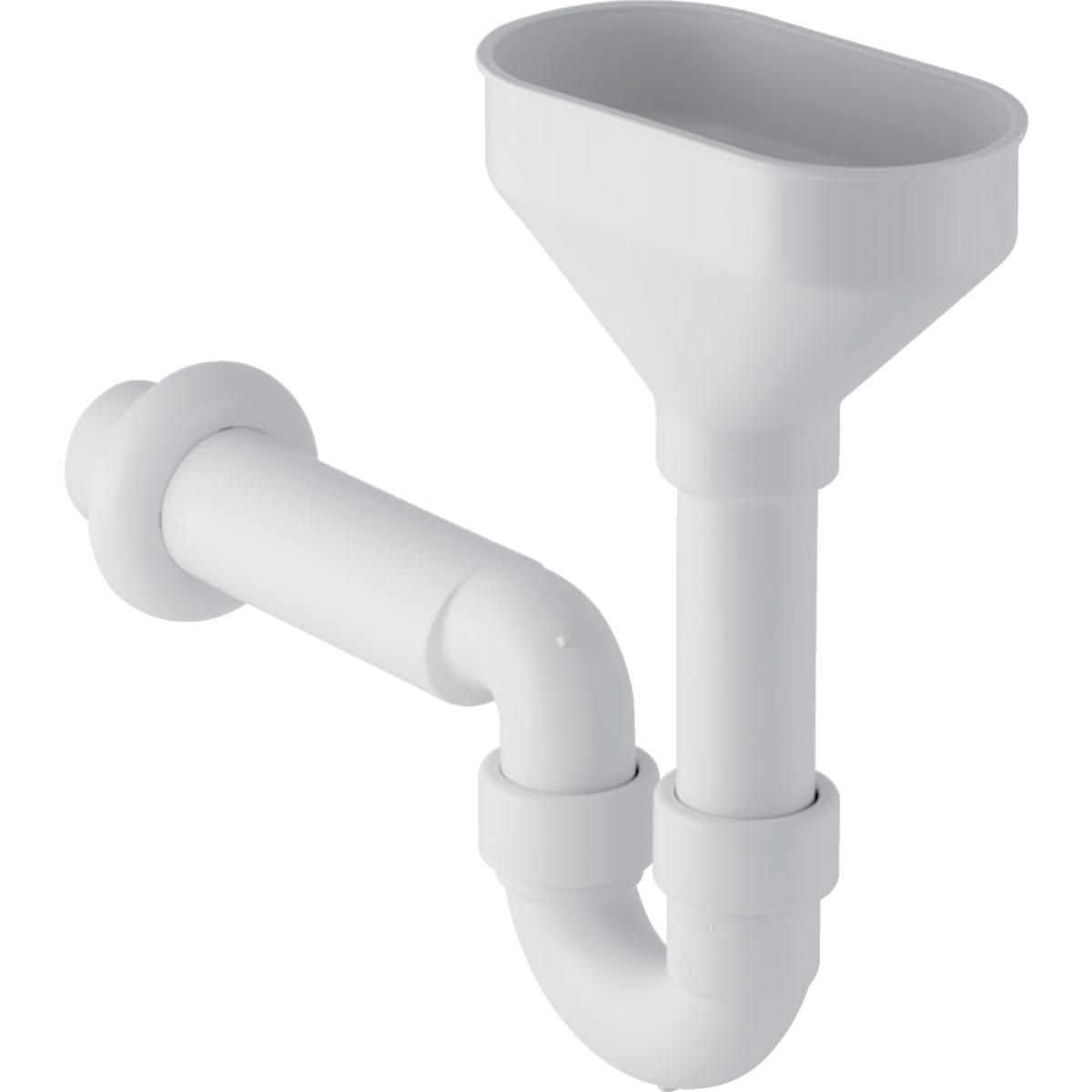 Siphon en tube coudé Geberit pour appareils, entonnoir oval, d40 mm, blanc alpin