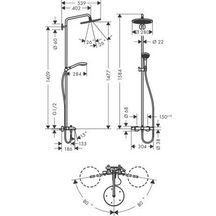 Showerpipe Croma 280 1 jet bain/douche Réf. 26792000