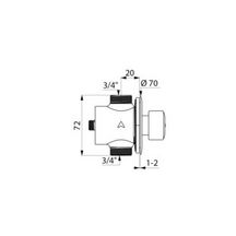 Robinet temporisé 30 sec Tempostop de douche D 20 x 27 mm, sous rosace pour panneau de 2 mm réf. 749770