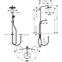 Showerpipe Croma 280 1 jet Reno Réf. 26793000