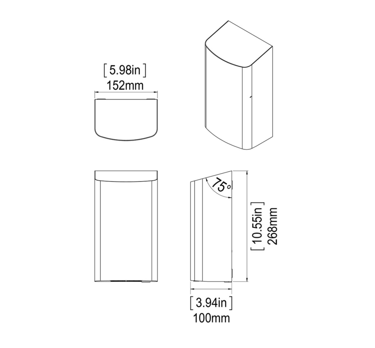 C-DRY Sèche-mains compact mural sans contact noir mat Ref.N°60378