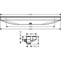 Rainfinity fixfit porter 500, support de douchette à gauche - blanc mat Réf. 26843700