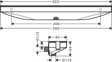 Rainfinity fixfit porter 500, support de douchette à gauche - blanc mat Réf. 26843700