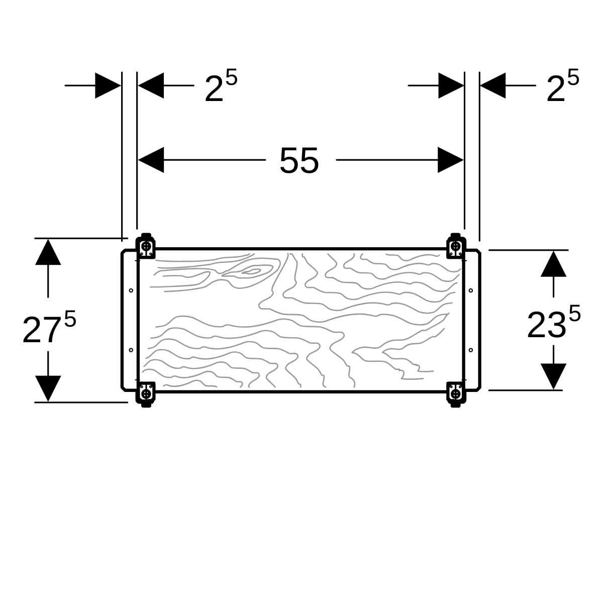 Plaque de montage Geberit Duofix universelle, à encastrer, incombustible