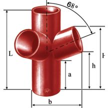 Embranchement Culotte double d'équerre SMU S à 88° en fonte diamètre nominal 100-100mm Réf. 156712 PAM