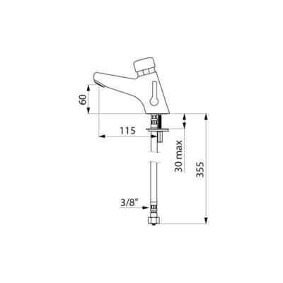 Mitigeur Tempomix 2 lavabo sans robinet d'arrêt femelle 12 x 17 : réf. 700100