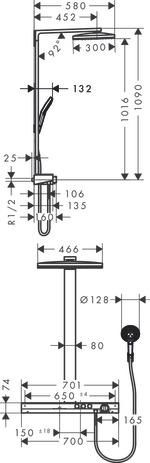 Showerpipe Rainmaker Select 460 2 jets Réf. 27109400