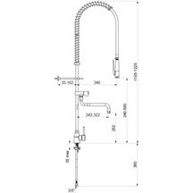 Ensemble de prélavage avec mitigeur monotrou avec puisage à bec télescopique flexible et douchette blancs : réf. 6692