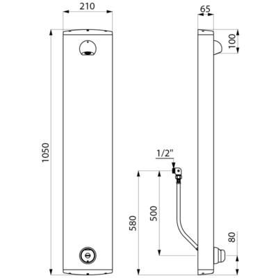 Panneau de douche Tempomix aluminium alimentation cachée réf. 790310