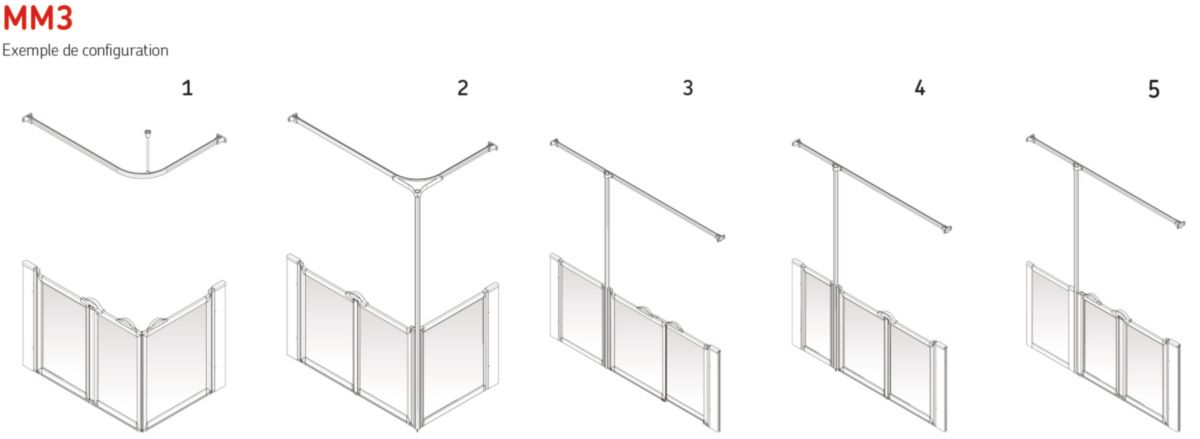 3 panneaux Option MM3, sur-mesure, silver réf. 91164S