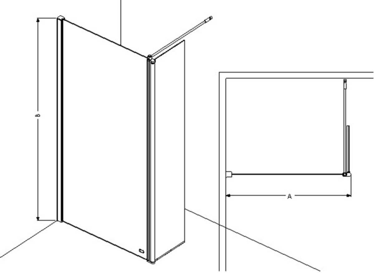 Paroi Levelbest avec segment pivotant 800x400 Réf. 27018